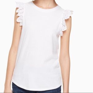 NWOT Kate Spade Eyelet Sleeveless T-Shirt.